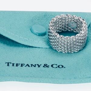 Authenticated Tiffany & Co. Somerset Flexible Mesh Ring Sterling Retired Sz 6
